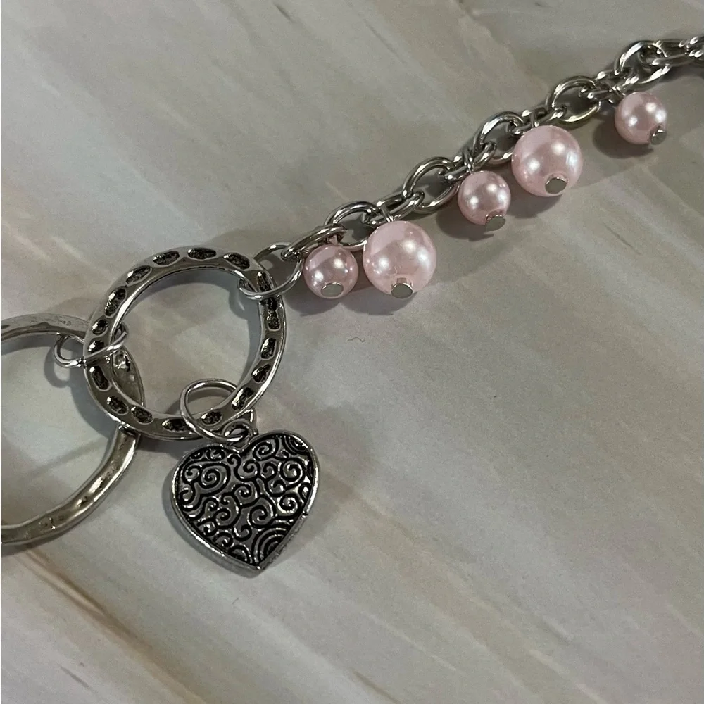 NEW Paparazzi Silver and Pink Necklace with Classic Link Design